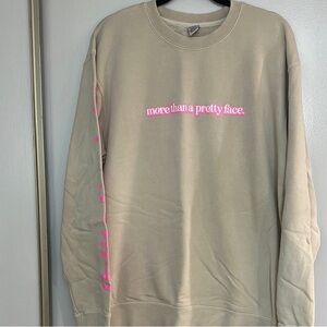 Beige and Pink Graphic Sweatshirt